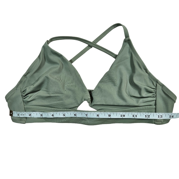 Shade & Shore Underwire Longline Cutout Strappy Bikini Top, Sage Green, 32C - Picture 12 of 13